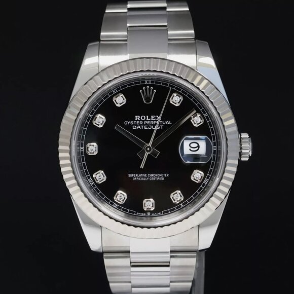 Rolex Men's 41mm Factory Diamond Dial BOX TAG - Picture 2 of 6